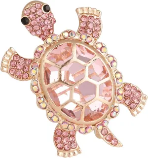 Cute Tortoise Brooch for Women,Rhinestone Crystal Turtle Tortoise Shell Brooch Pins Vintage Animal Lapel Pins Fashion Clothing Accessories Decorative Jewelry Mother's Day Easter