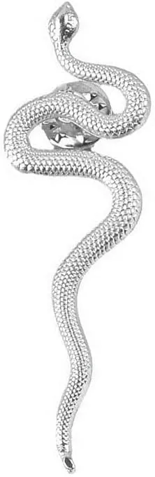 Dainty Long Snake Brooch Pin Gothic Simple Sanke Pin Stainless Steel Smooth Snake Collar Pin Coat Suit Accessory Metal Animal Lapel Pin Banquet Badge Pins Backpack Bag Brooches Pin for Women Men