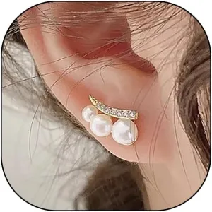 Dainty Pearl Crawler Earrings for Women,Cute Gold Crystal Pearl Ear Cuff Earrings Fancy Party Prom Stud Earring,Charm Jewelry Accessories Gifts