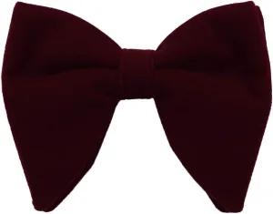 Dan Smith Mens Big Bow Ties Set Soild Velvet Oversize Pre-Tied Bow Tie Hanky Cuff Hankchief Cufflinks Lapel Pin