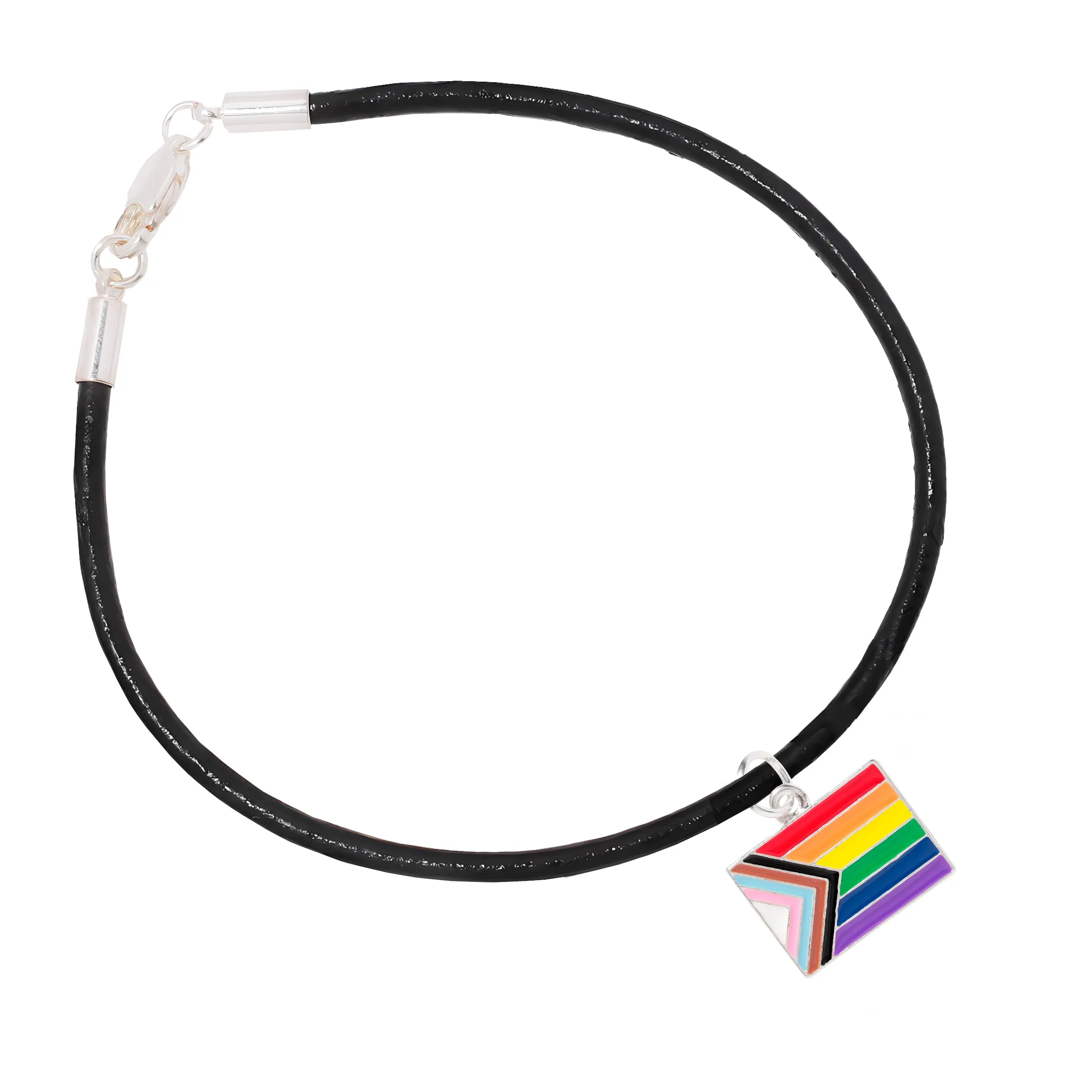 Daniel Quasar Flag Charm on Black Cord Bracelets