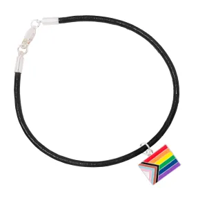 Daniel Quasar Flag Charm on Black Cord Bracelets