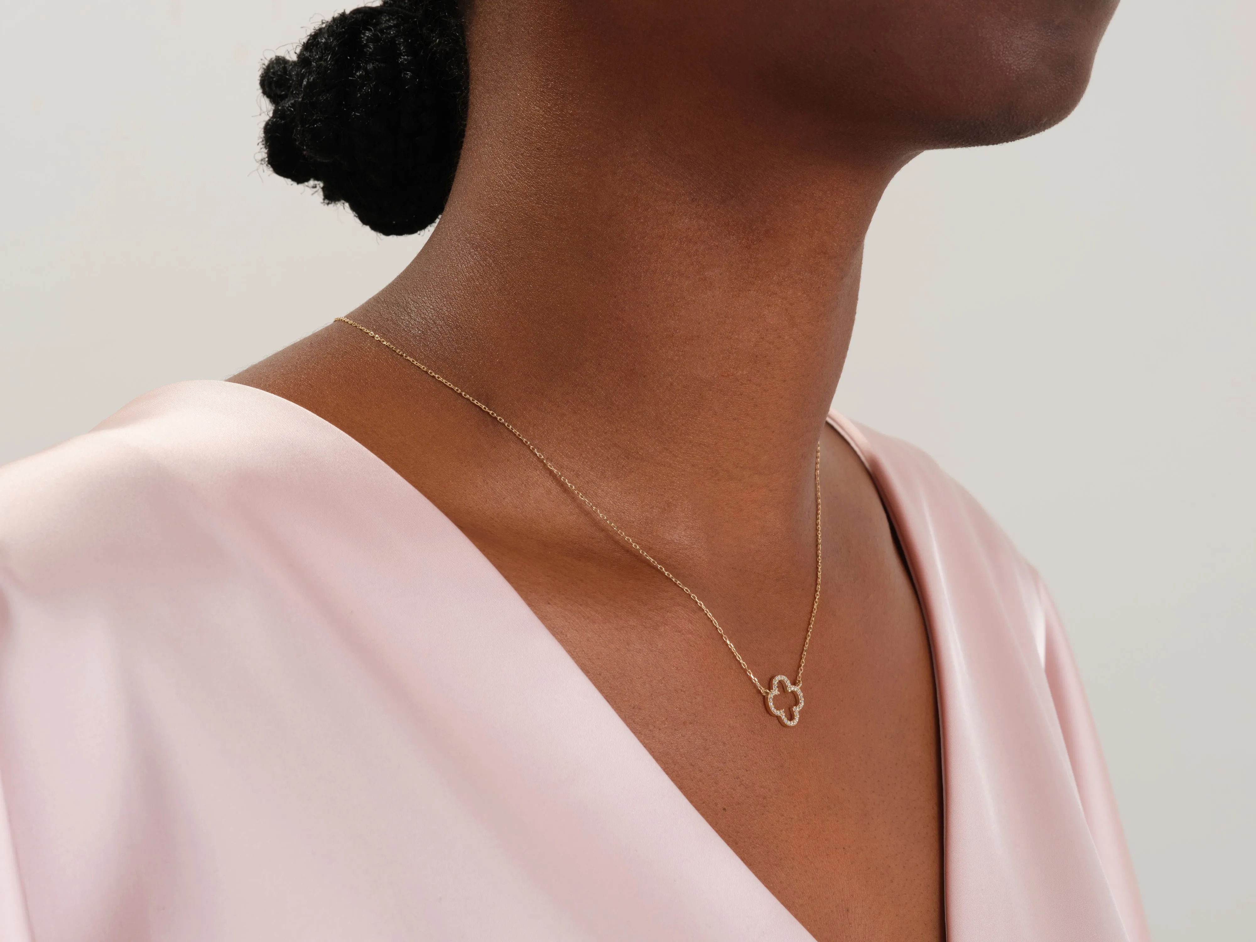 Diamond Clover Necklace (0.30 CT) in 14k Solid Gold