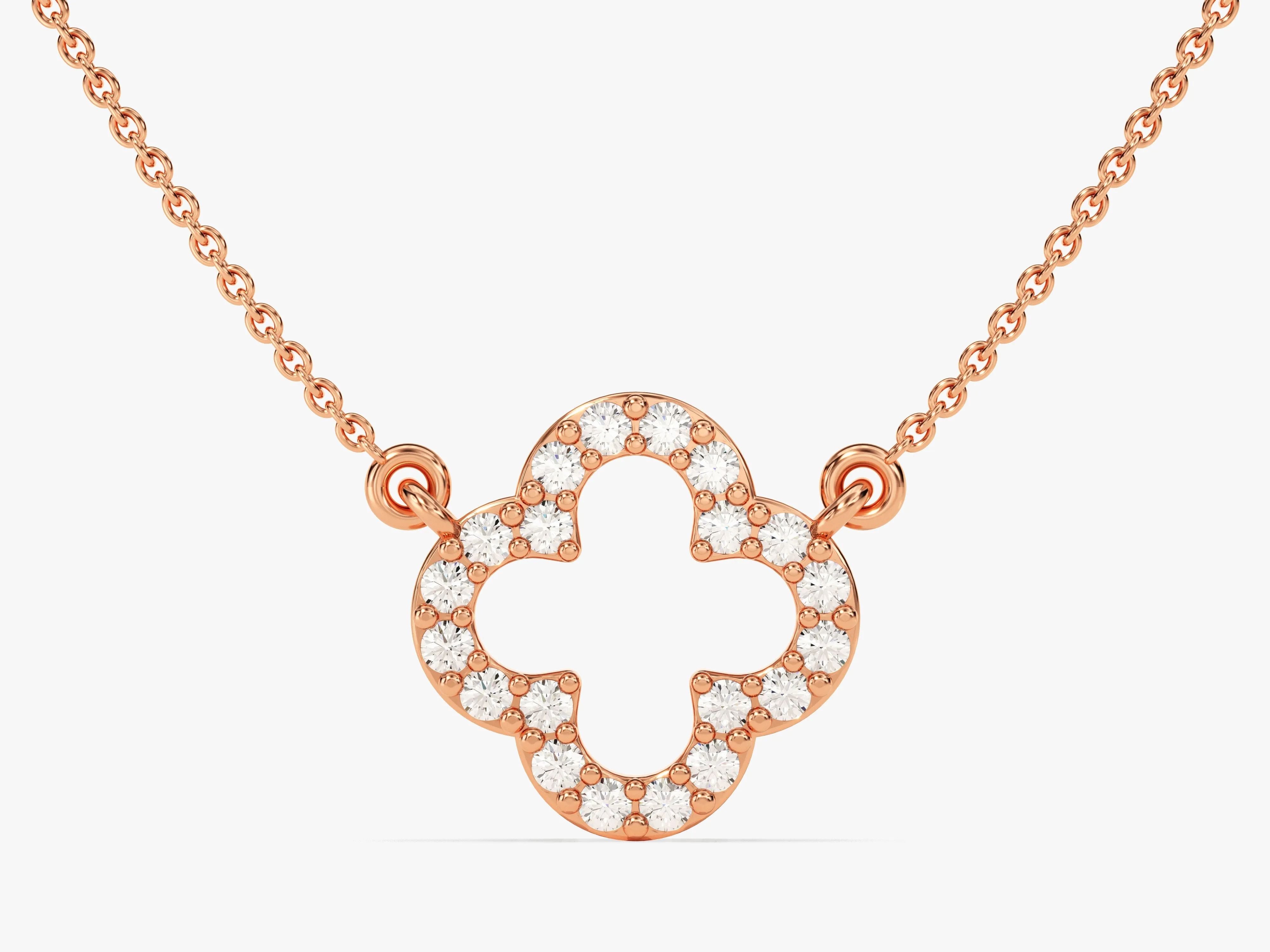 Diamond Clover Necklace (0.30 CT) in 14k Solid Gold