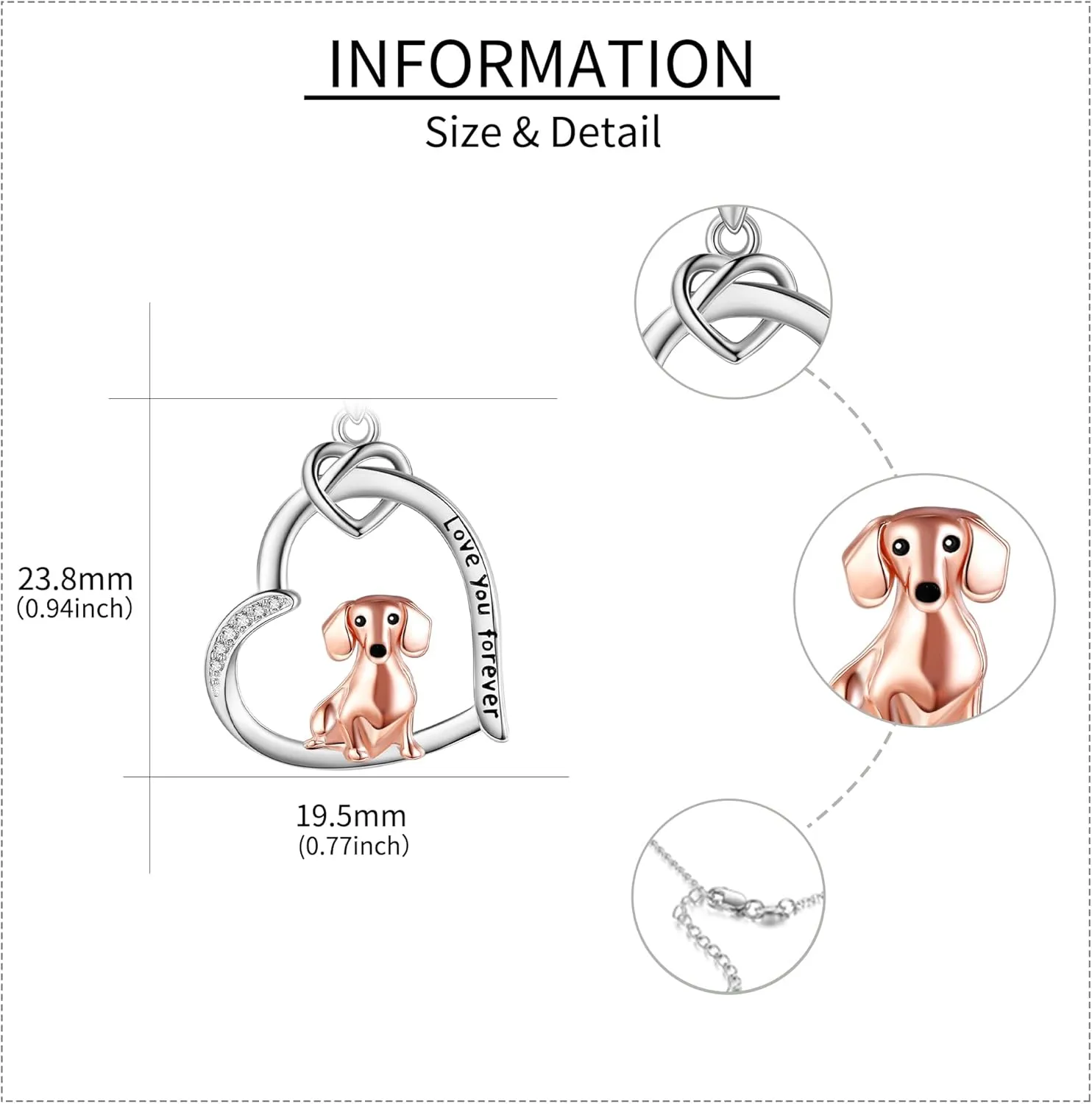 Dog Necklace 925 Sterling Silver Heart French Bulldog/Boston Terrier/Corgi/Dachshund/Yorkie Pendant Necklaces Dog Jewelry Gifts for Women