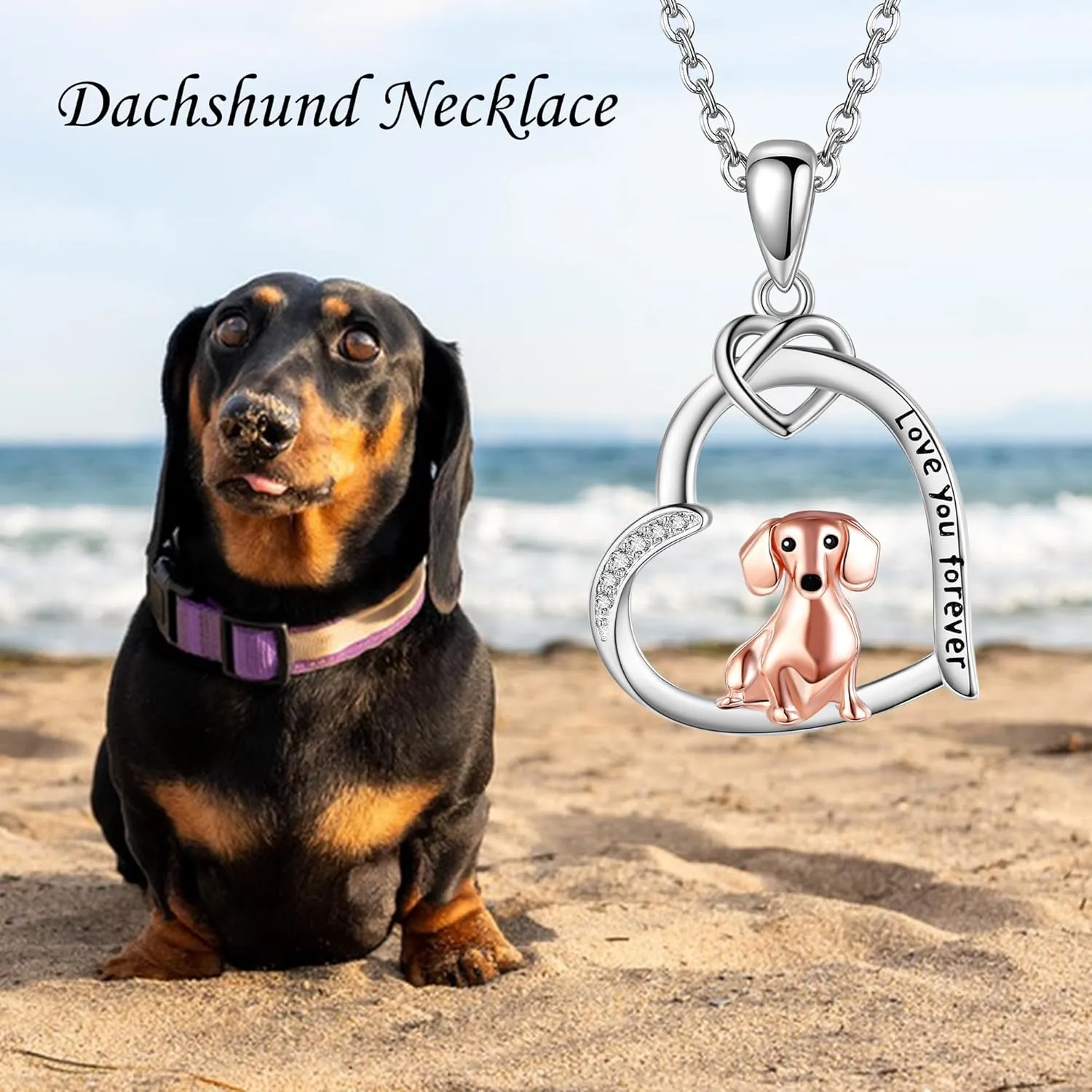 Dog Necklace 925 Sterling Silver Heart French Bulldog/Boston Terrier/Corgi/Dachshund/Yorkie Pendant Necklaces Dog Jewelry Gifts for Women