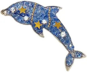 Dolphin Brooch Pin for Women Cute Star Rhinestone Animal Lapel Pins Trendy Ocean Sea Animal Brooches Clothes Scarf Dress Suit Decoration Jewelry