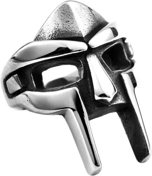 Doom Mask Rings Gothic Punk Stainless Steel Ring Vintage Viking Rings for Men