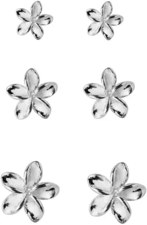 Dtja 3 Pairs Tiny Flower Stud Earrings Sterling Silver Set for Women Girls Cute Cartilage 20g Studs Tragus Post Pin Hypoallergenic Piercing Body Jewelry Christmas Valentine's Birthday Gifts