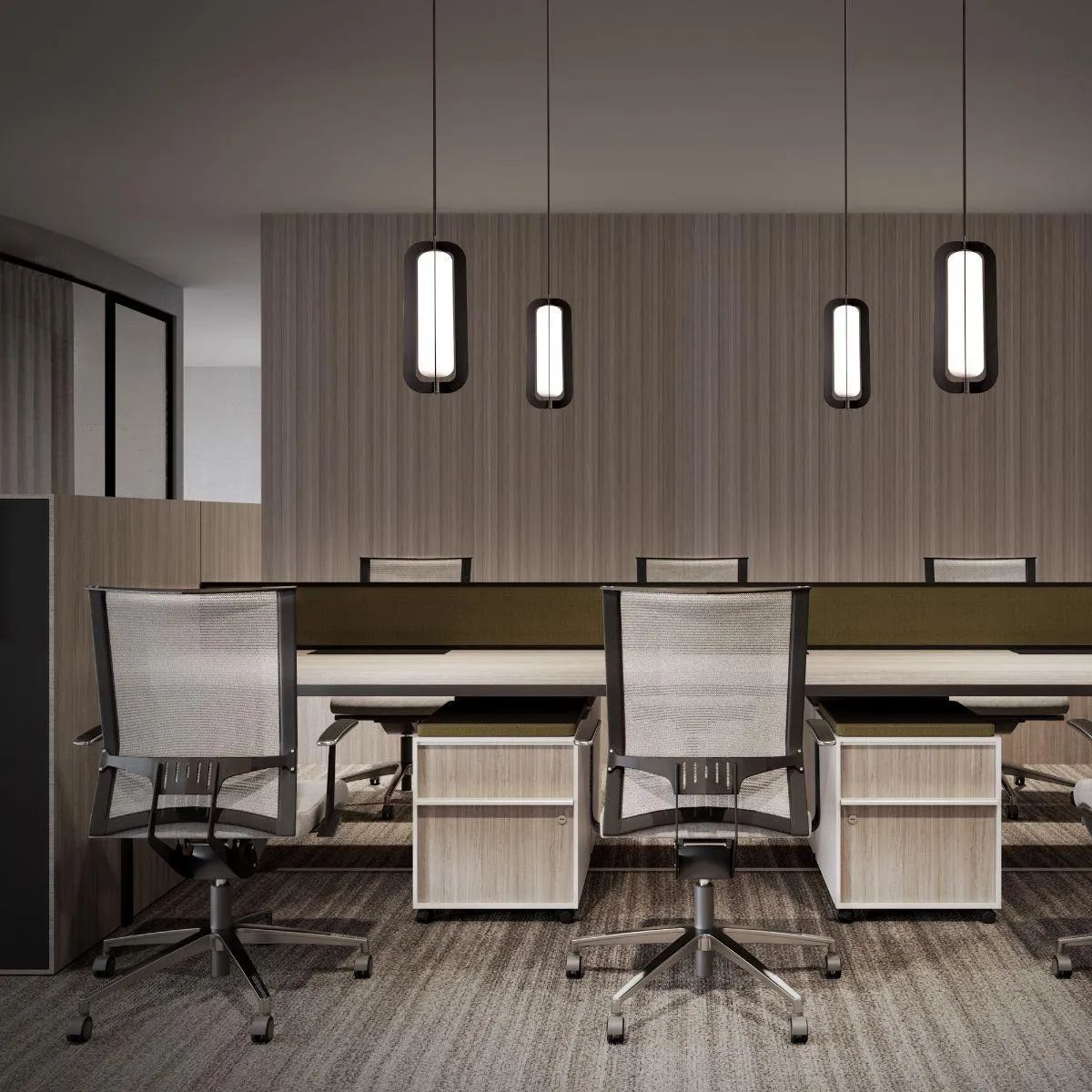 Echelon 22 in. LED Pendant Light Black finish