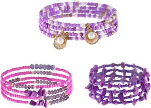 ELABEST African Crystal Waist Beads for Women Stretching 3Pcs Stone Belly Beads Colorful Handmade Beaded Waist Jewelry Accessories Body Chain