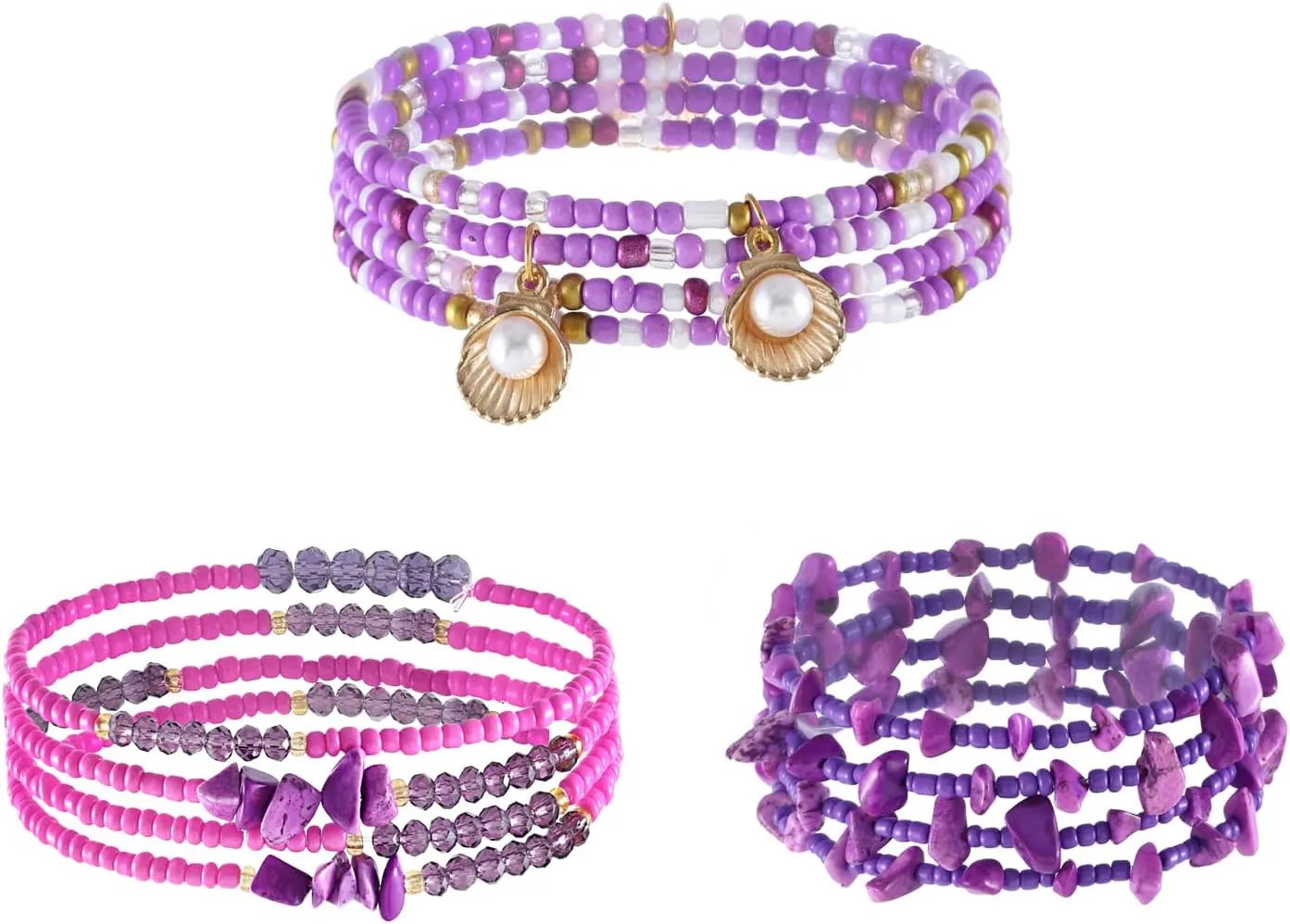 ELABEST African Crystal Waist Beads for Women Stretching 3Pcs Stone Belly Beads Colorful Handmade Beaded Waist Jewelry Accessories Body Chain