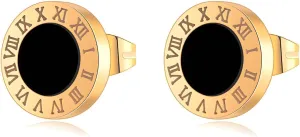 Elegant Black Cubic Zirconia Stud Earrings | 18K Gold Plated Hypoallergenic Jewelry for Women | Stainless Steel Waterproof Earrings | Perfect for Sensitive Ears | Durable and Tarnish-Resistant