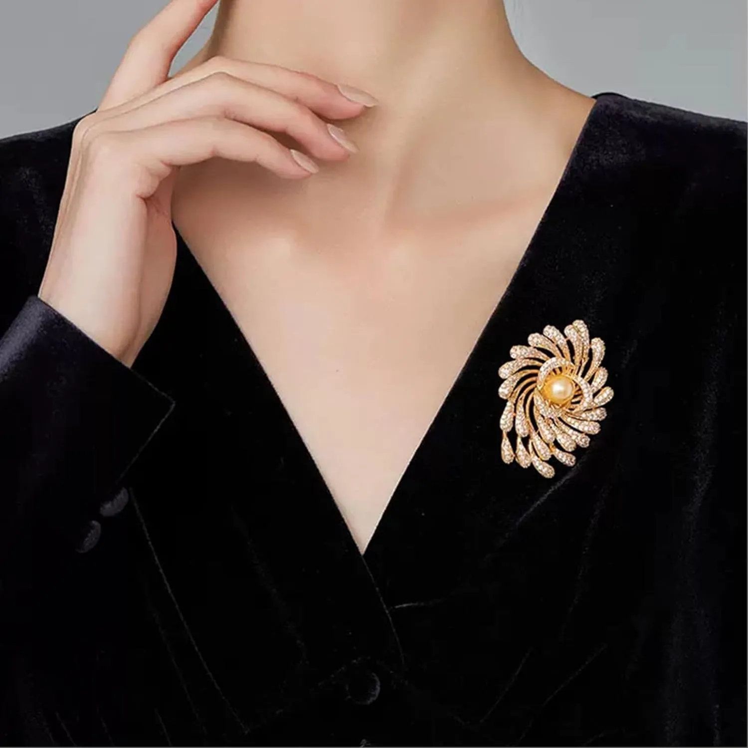 Elegant fireworks Corsage Brooches Jewelry for Women Fashion Pearl Costume Broaches and Pins