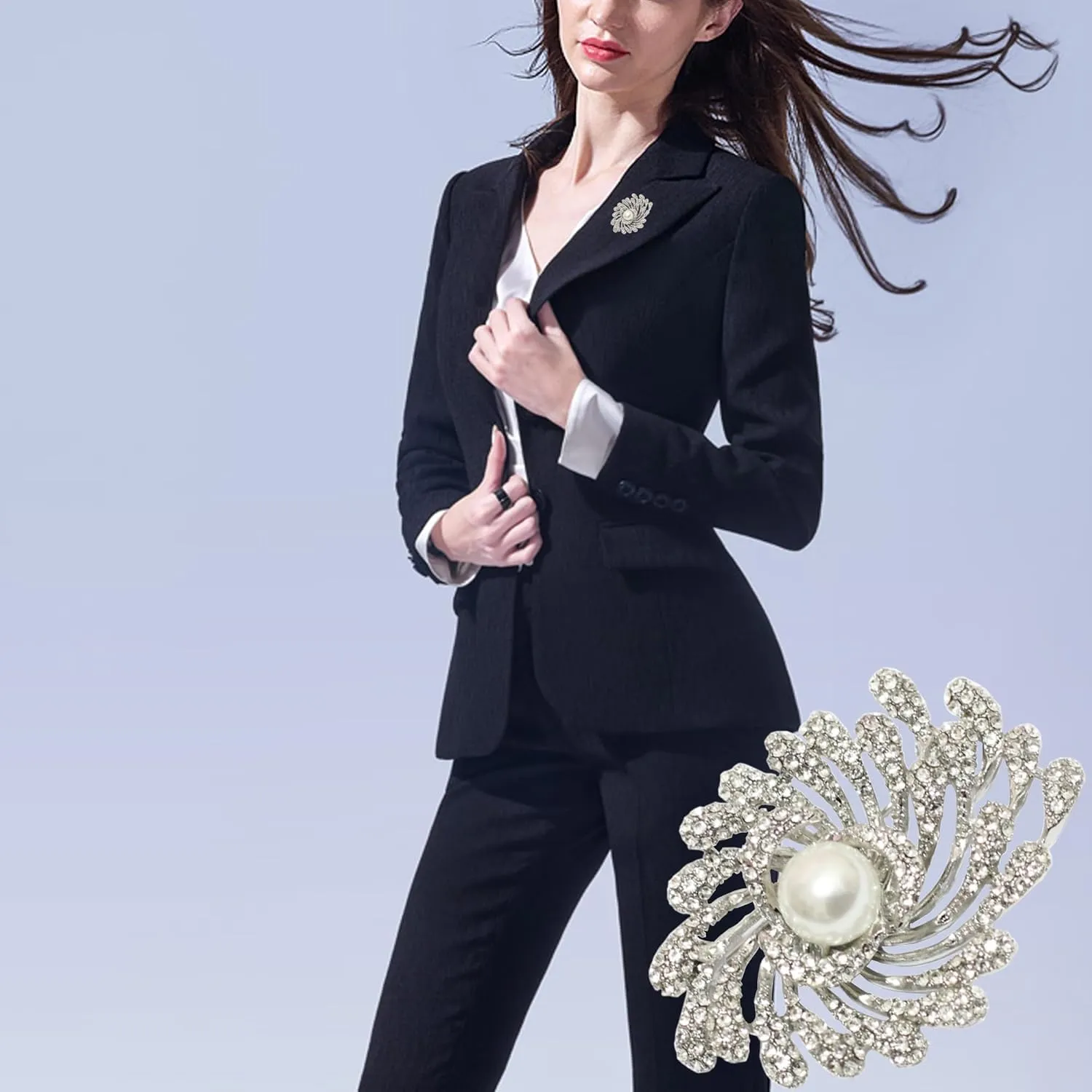 Elegant fireworks Corsage Brooches Jewelry for Women Fashion Pearl Costume Broaches and Pins