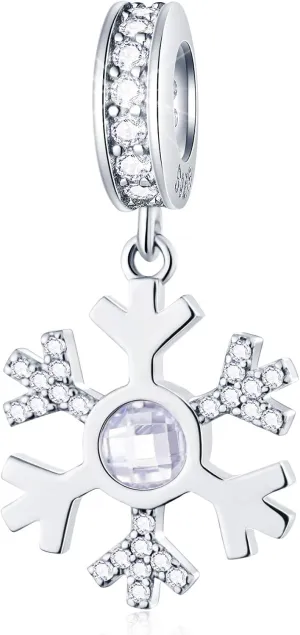 EMOSTAR Christmas Charms fits Xmas Bracelet, Christmas Bell Charm, Crystalized Snowflake, Festive Tree, Christmas House, Santa Claus Charms in 925 Sterling Silver, Celebration Gifts for Friend/Family