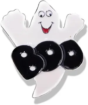 Enamel Boo Halloween Brooch Pin for Women Girls Men Fashion Cute Ghost Demon Round Rhinestone Brooches Badges Lapel Pins Fun Holiday Festival Ornament Hat Bag Suit Dress Accessories Jewelry Gift
