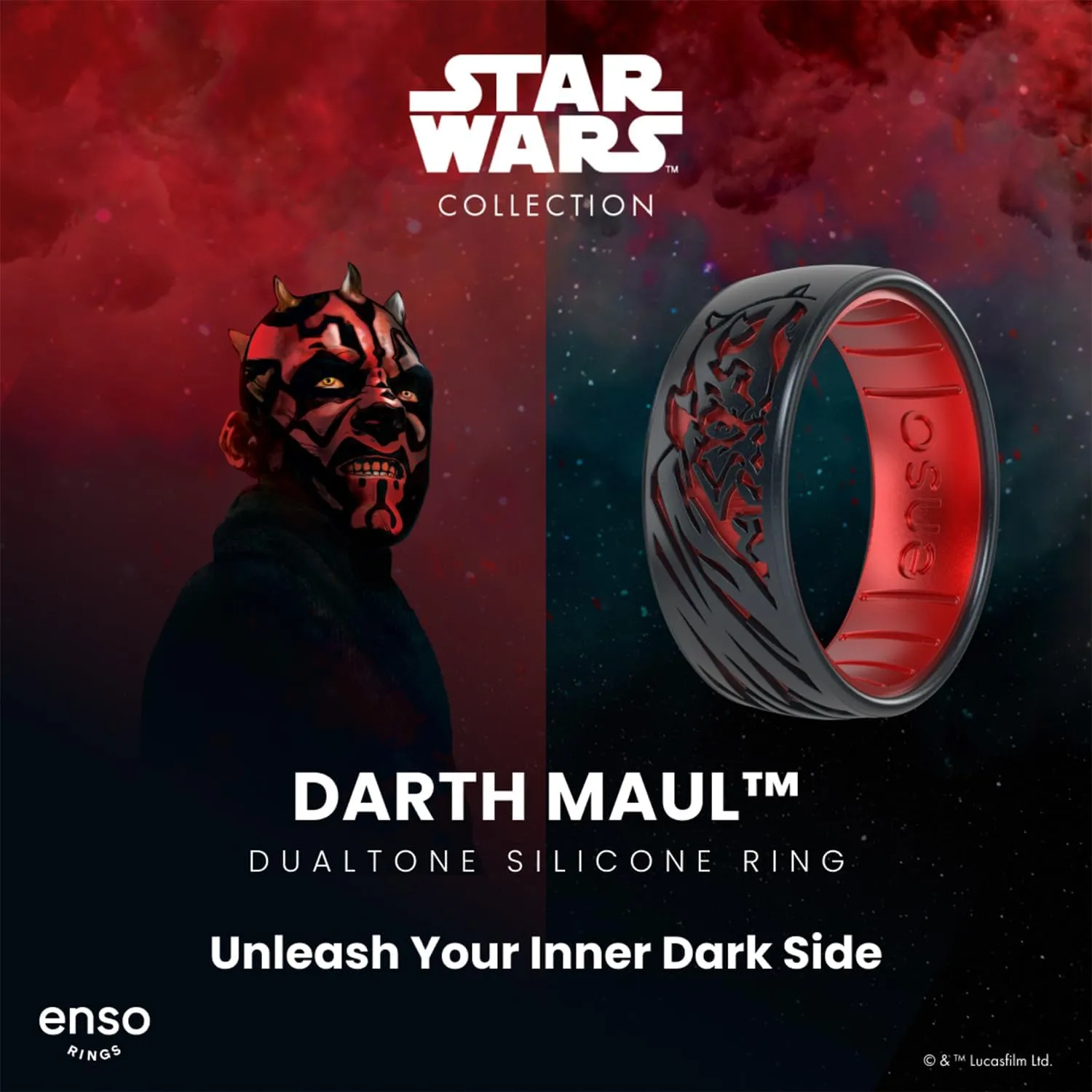 Enso Rings Etched Star Wars - Classic Silicone Ring - Comfortable and Flexible Design