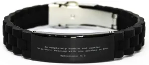 Ephesians 4:2 Christian Bracelet,Be Completely Humble and Gentle,Prayer Bracelet,Mens Women Christian,Bible Verse Bracelet