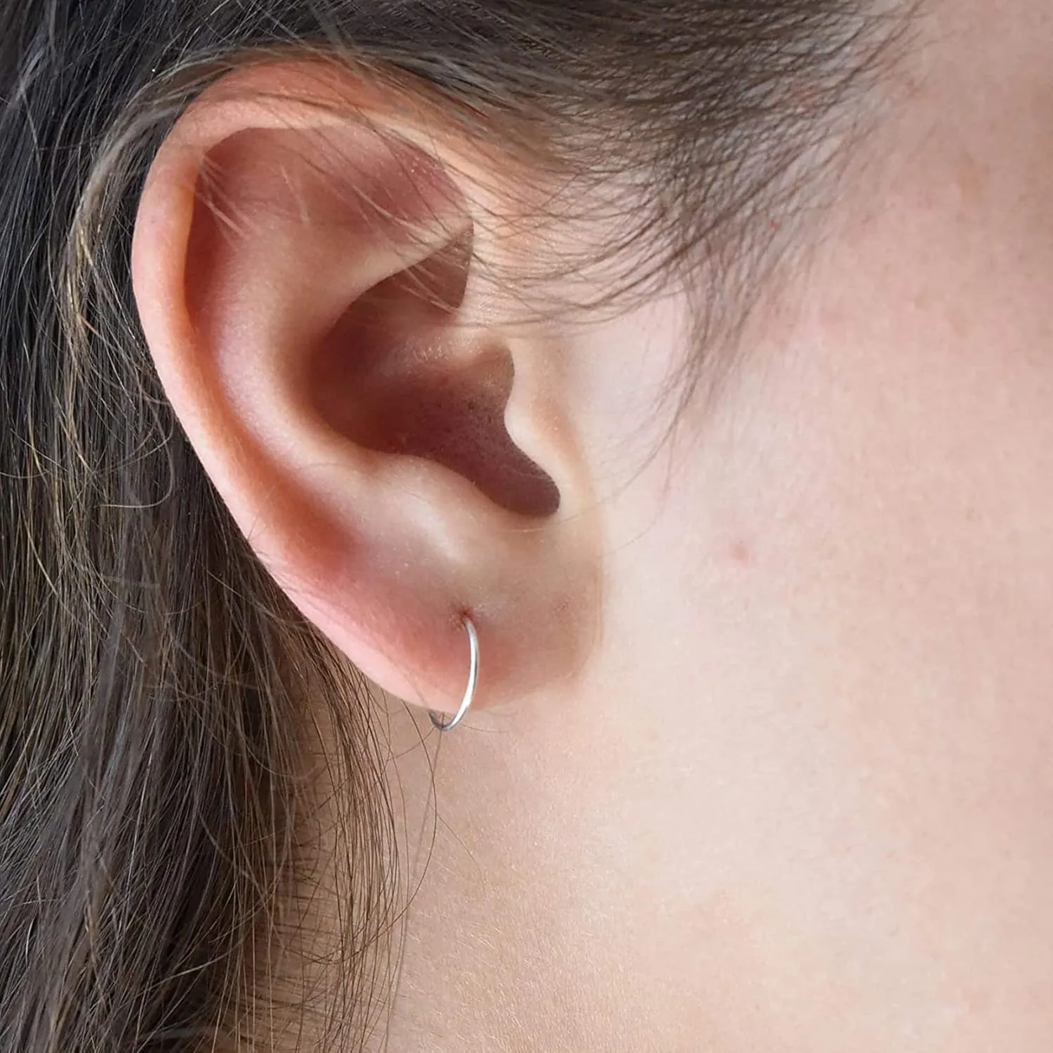 EPIRORA Sterling Silver Stud Earrings Small Cartilage Hoop Earrings for Women Men- 3 Pairs of Hypoallergenic Tiny 3mm Cubic Zirconia Round Ball Earrings & 10mm/12mm Cartilage Earring Hoops