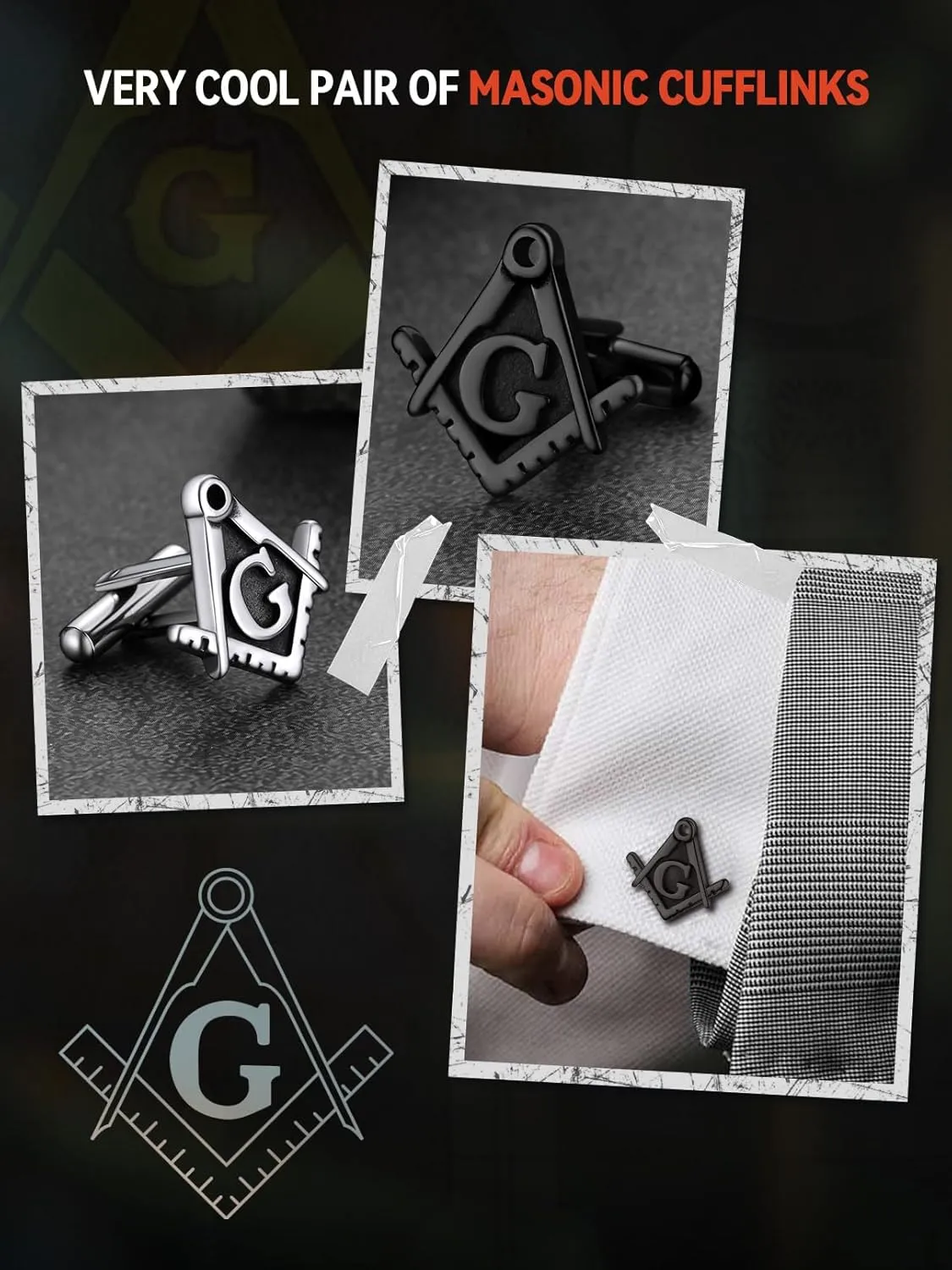 FaithHeart Mens Cufflinks, Norse Viking Tuxedo Shirt Cuff Links, Stainless Steel Cuff Links and Shirt Studs, Gift Box