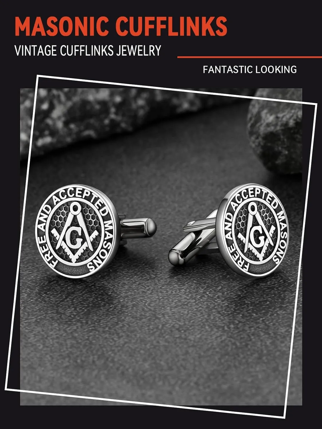 FaithHeart Mens Cufflinks, Norse Viking Tuxedo Shirt Cuff Links, Stainless Steel Cuff Links and Shirt Studs, Gift Box
