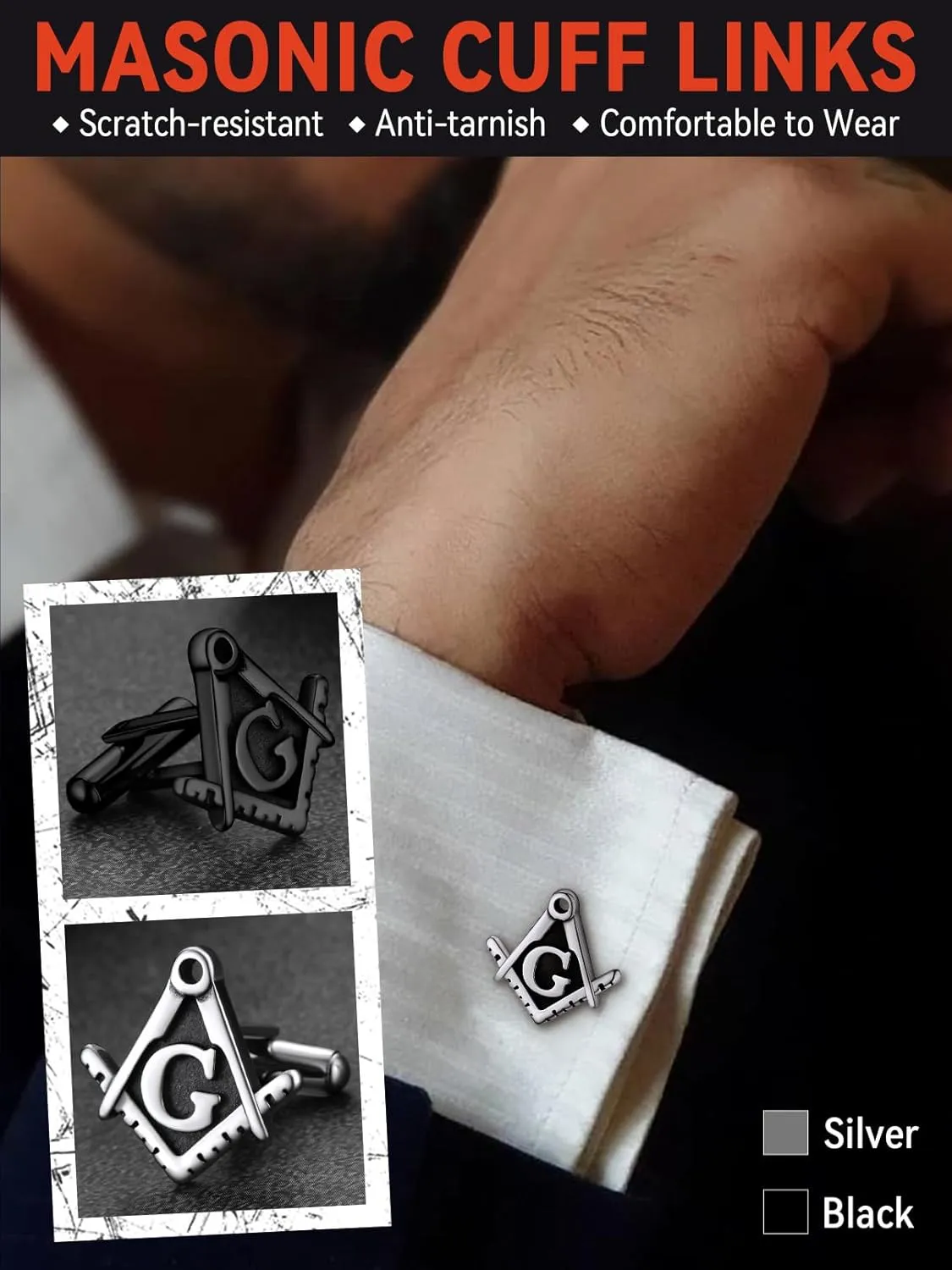 FaithHeart Mens Cufflinks, Norse Viking Tuxedo Shirt Cuff Links, Stainless Steel Cuff Links and Shirt Studs, Gift Box