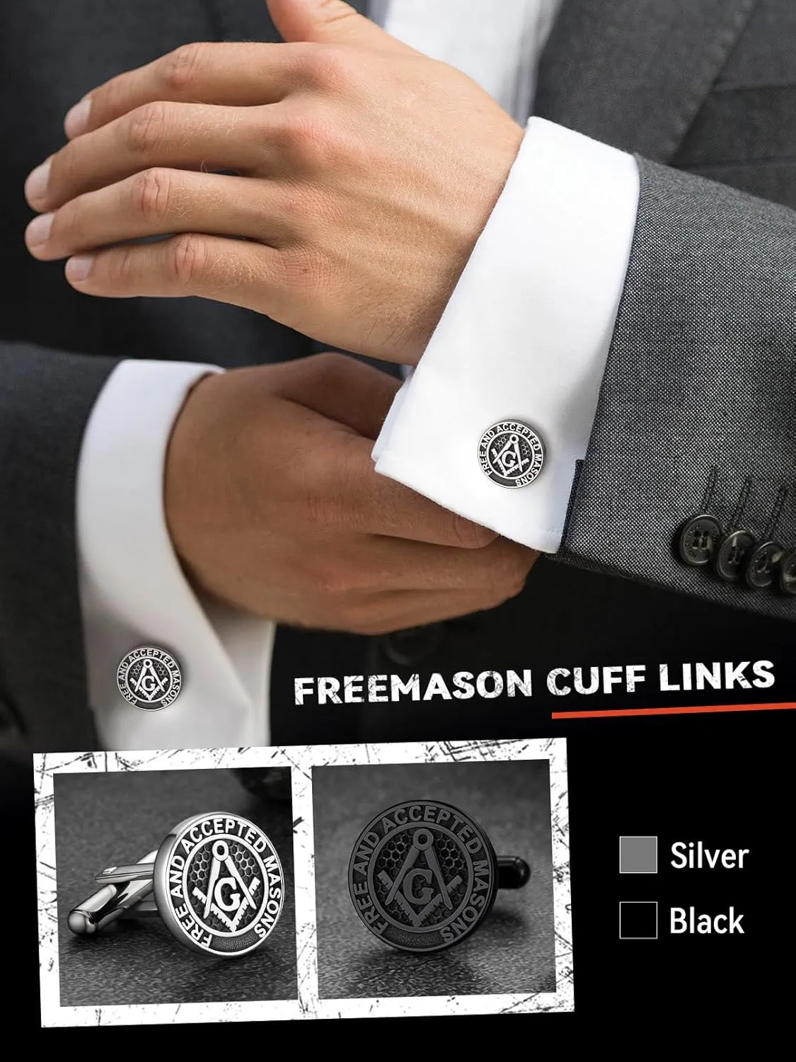 FaithHeart Mens Cufflinks, Norse Viking Tuxedo Shirt Cuff Links, Stainless Steel Cuff Links and Shirt Studs, Gift Box