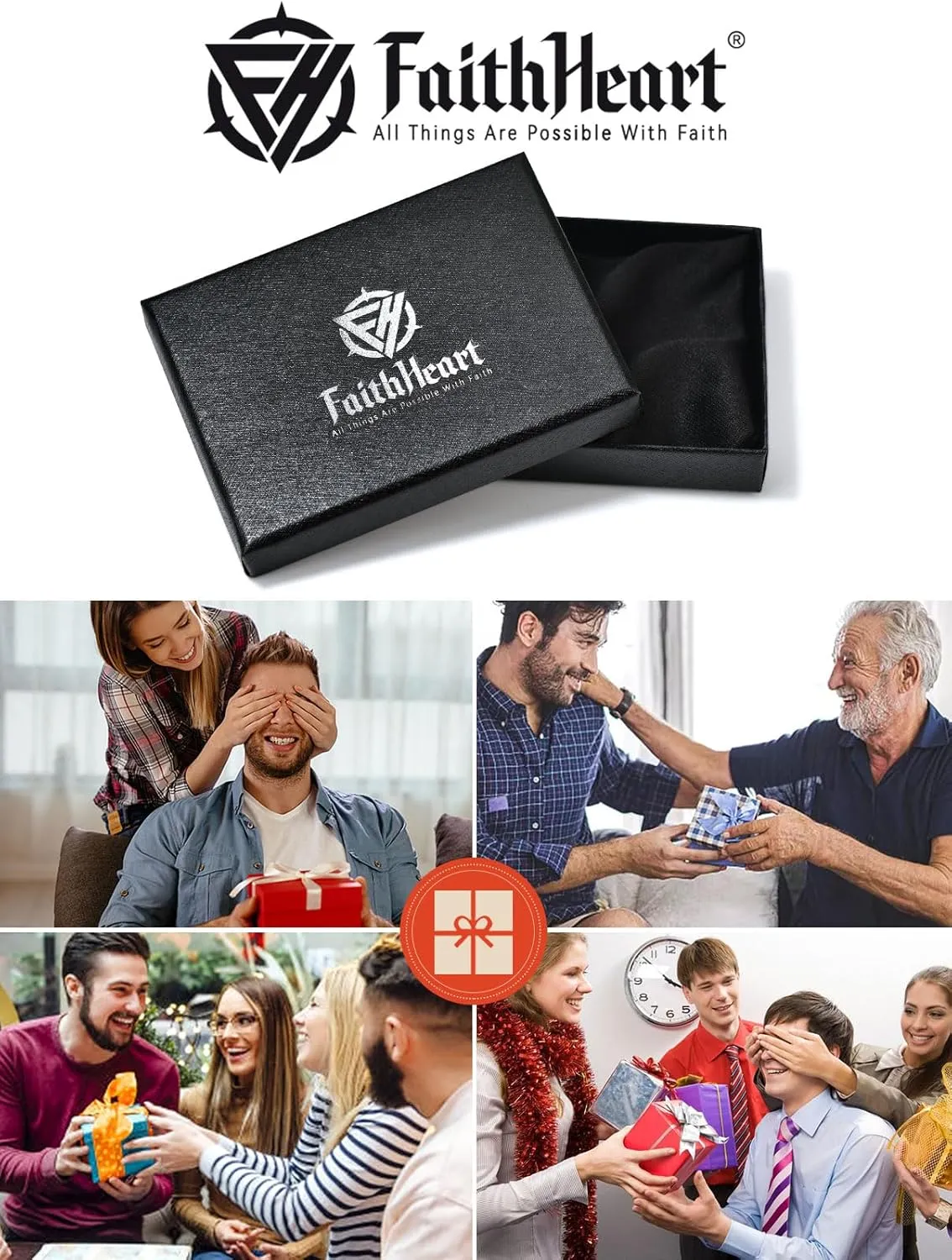 FaithHeart Mens Cufflinks, Norse Viking Tuxedo Shirt Cuff Links, Stainless Steel Cuff Links and Shirt Studs, Gift Box