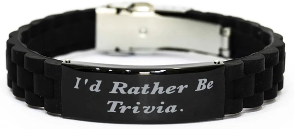 Fancy Trivia Gifts, I'd Rather Be Trivia, Birthday Unique Gifts, Black Glidelock Clasp Bracelet For Trivia from Friends, Friends bracelet, Black bracelet, Bracelet gift, Friendship bracelet