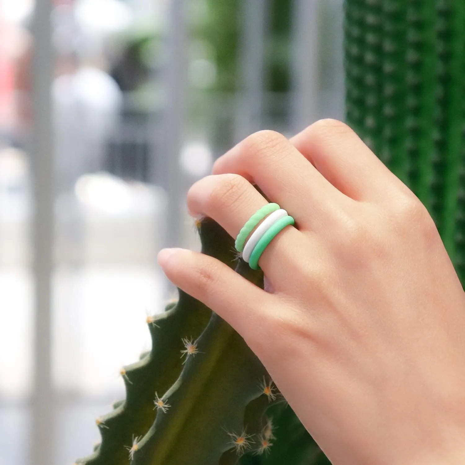 Forthee 10 Pack Silicone Wedding Ring for Women, Thin and Braided Rubber Band, Fashion, Colorful, Comfortable fit, Skin Safe