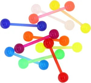 FORUBUS Colorful Tongue Rings Nipple Rings for Women Body Piercing Jewelry 14G 16mm Pierced Barbells Body Jewelry 50Pcs/30Pcs/20Pcs Pack
