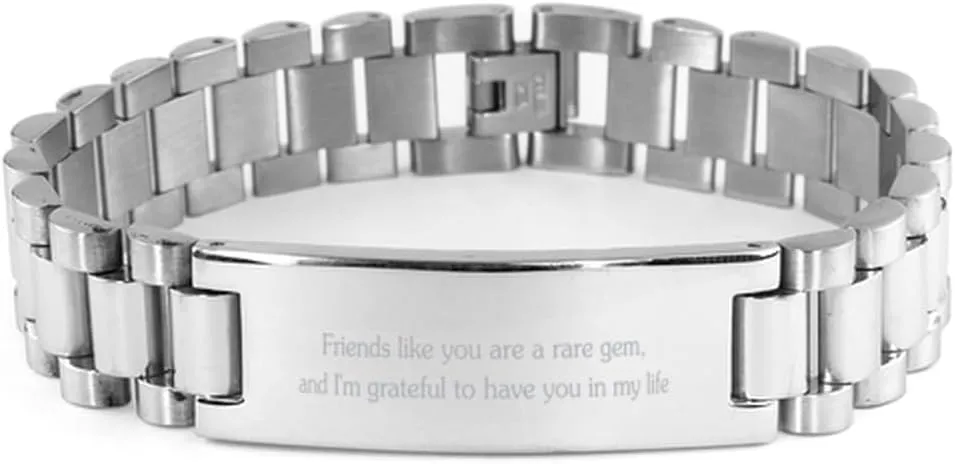 Friends like you are a rare gem, and I'm grateful to have you in my life,Birthday Gifts,Funny Friendship Gifts,Gift Idea for Sister Birthday,Female Best Friend, BFF, Soul Sister,ladder bracelet