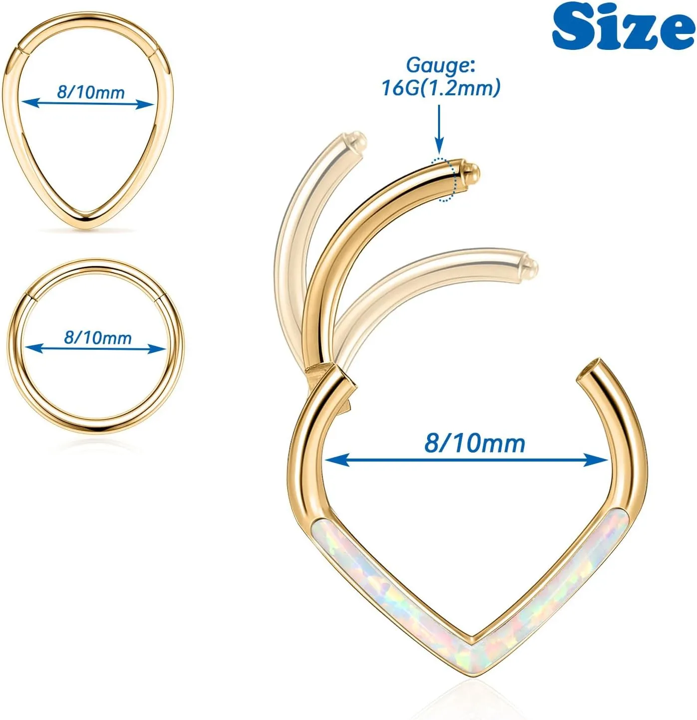 FUNLMO 4pcs/3pcs Septum Rings Nose Rings 316L Surgical Steel Daith Rook Tragus Helix Conch Piercing Jewelry Cartilage Earring for Women Men
