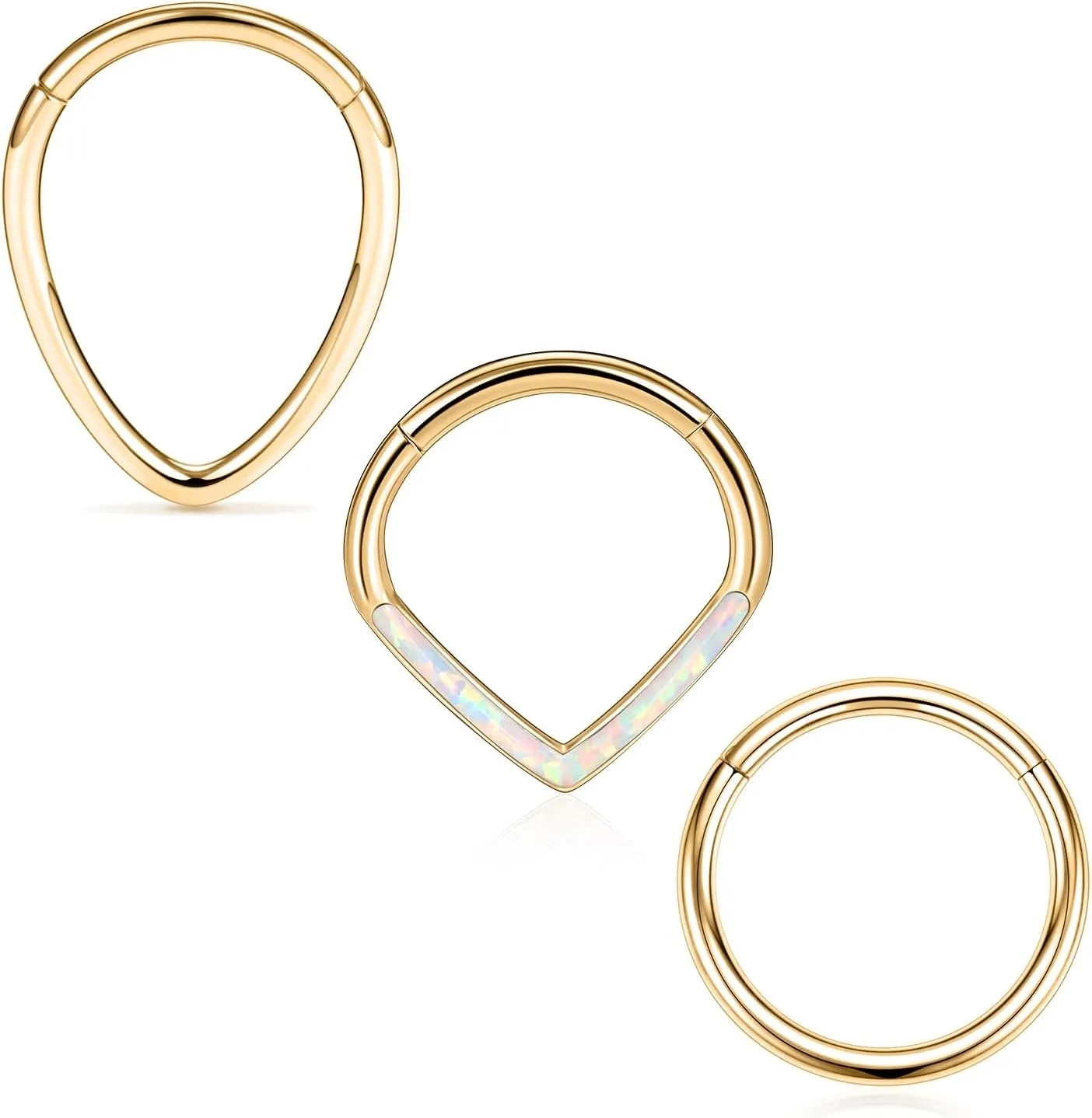 FUNLMO 4pcs/3pcs Septum Rings Nose Rings 316L Surgical Steel Daith Rook Tragus Helix Conch Piercing Jewelry Cartilage Earring for Women Men