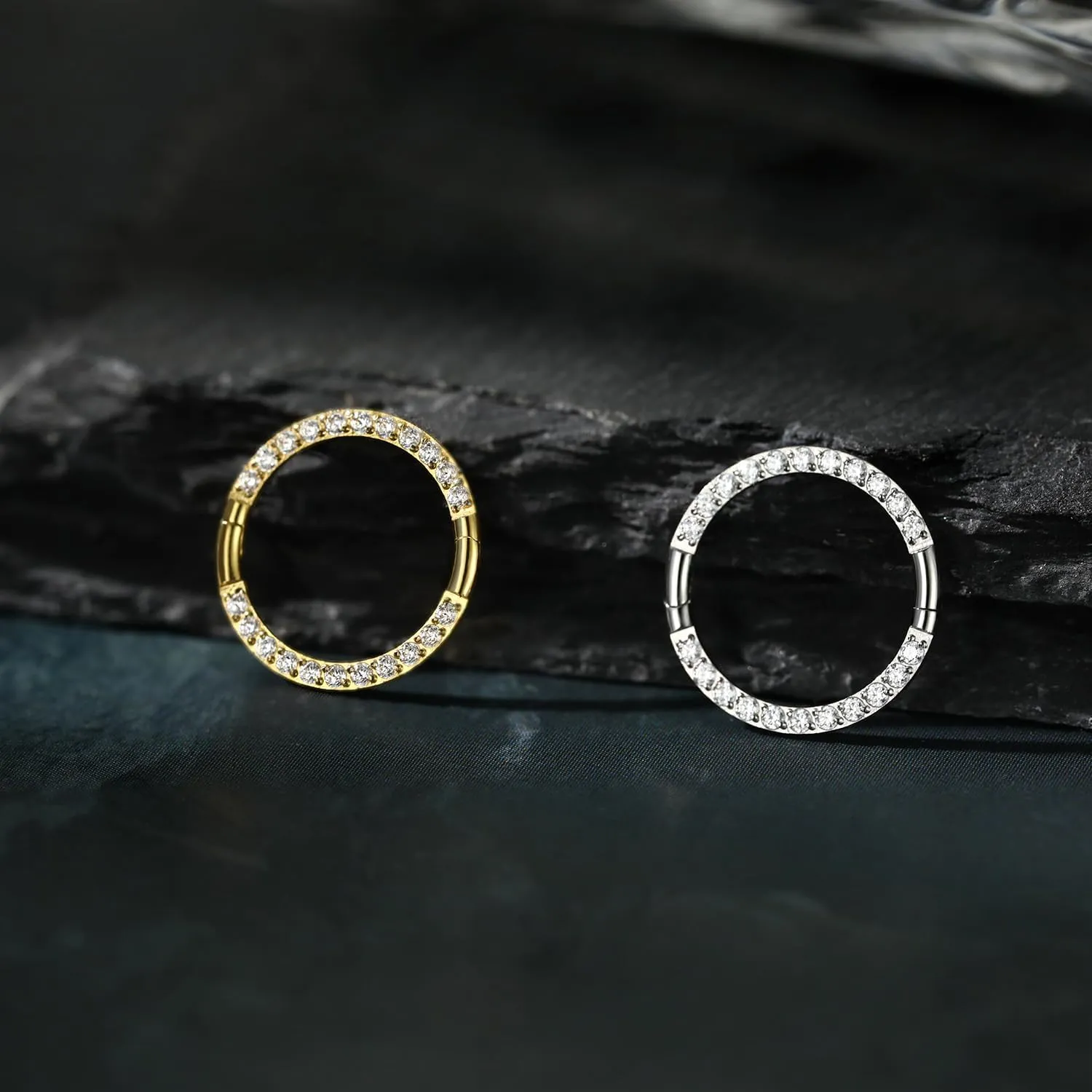 FUNLMO Titanium Nose Ring Hoop Septum Daith Helix Tragus Rook Cartilage Piercing Jewelry Half Closure Secure Hook Hinge Segment Ring 16G 6mm to 10mm