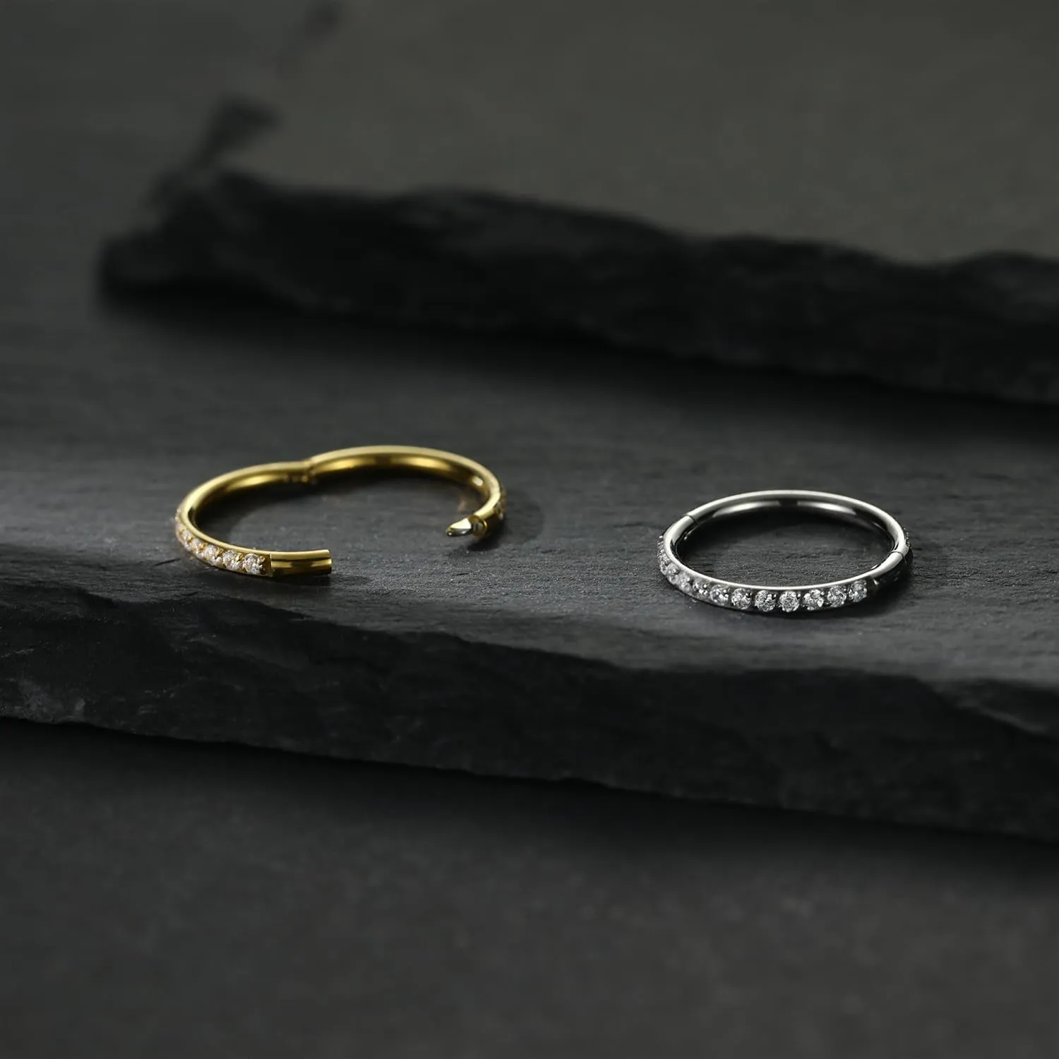 FUNLMO Titanium Nose Ring Hoop Septum Daith Helix Tragus Rook Cartilage Piercing Jewelry Half Closure Secure Hook Hinge Segment Ring 16G 6mm to 10mm
