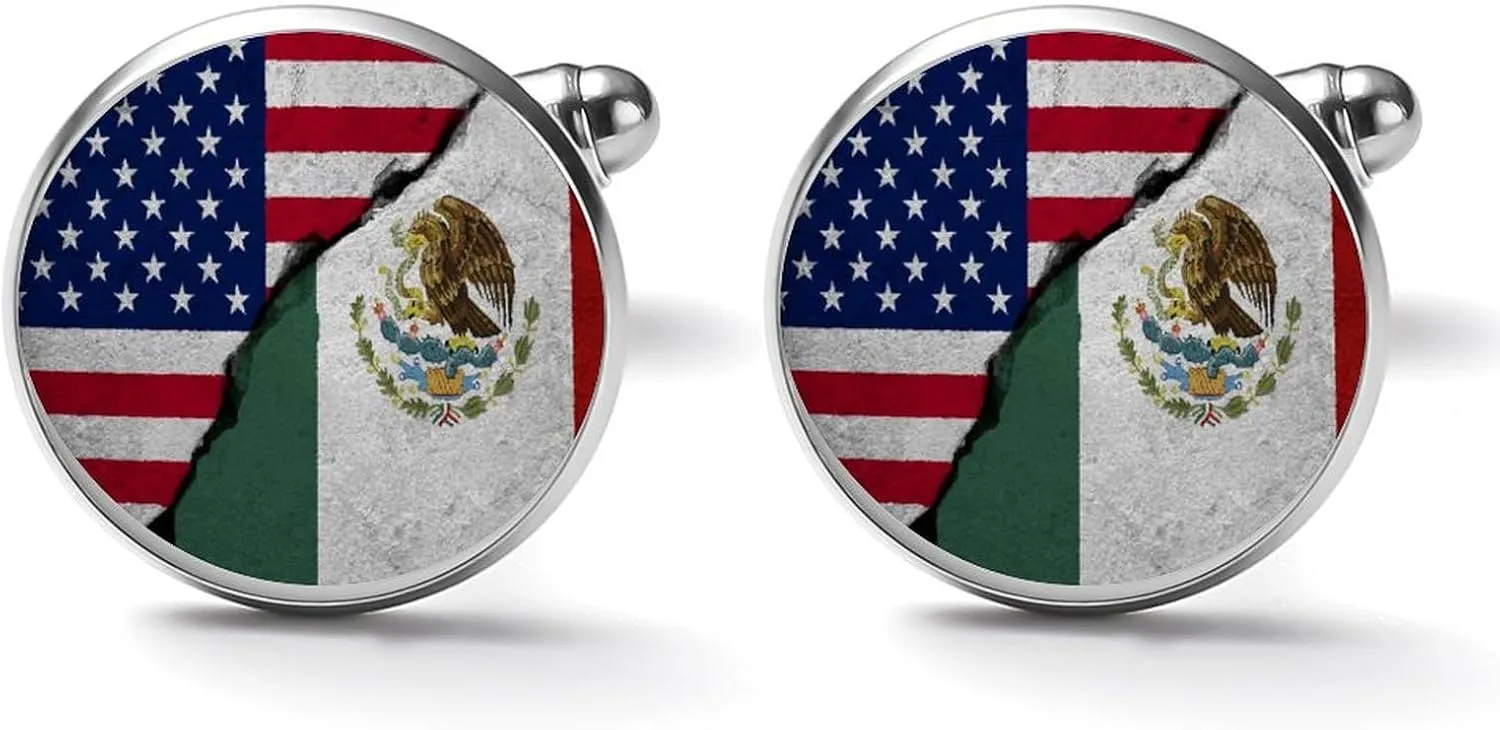 Funny Cuff Links Set for Men, Round Cuff Links Jewelry Accessories Tuxedo Shirt Studs