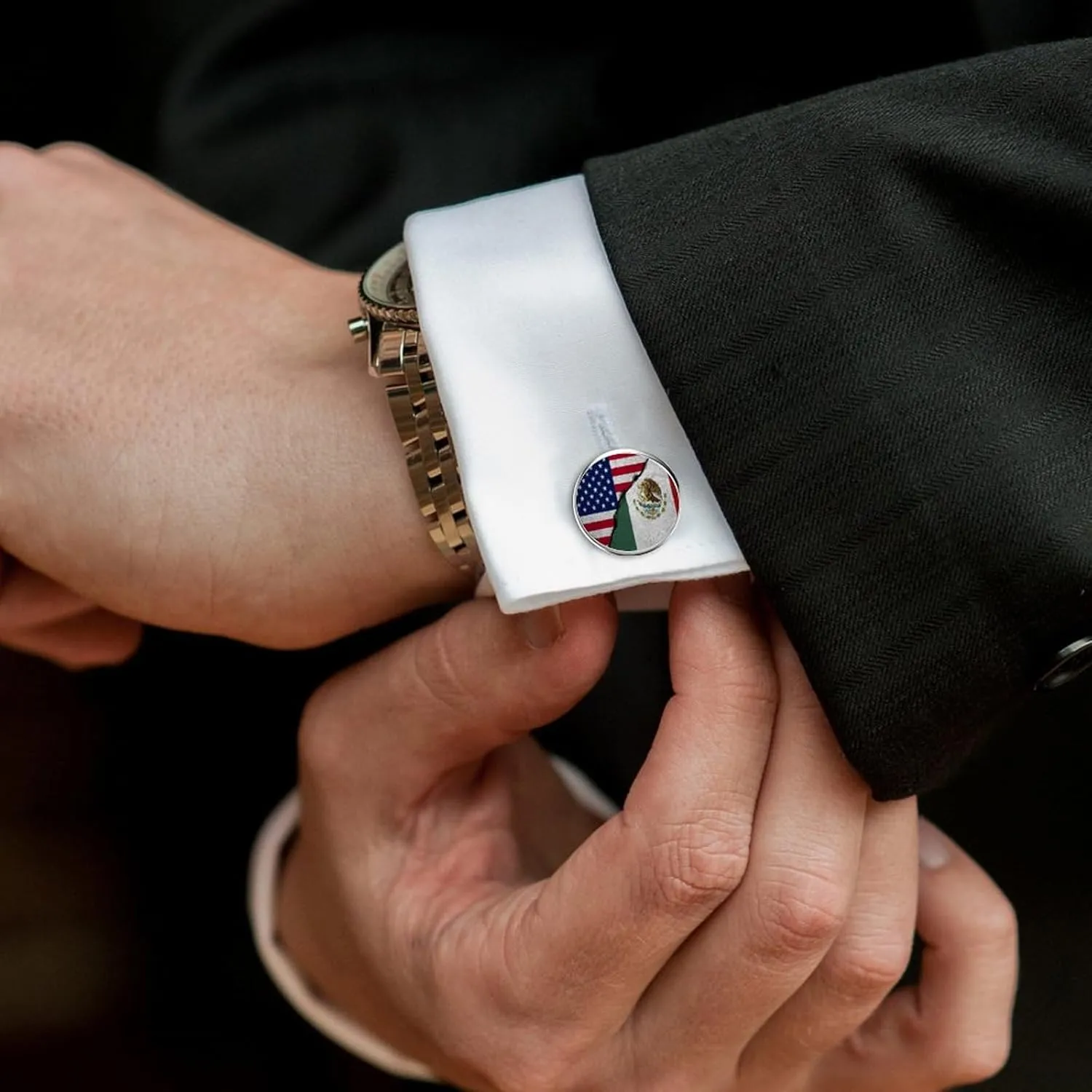 Funny Cuff Links Set for Men, Round Cuff Links Jewelry Accessories Tuxedo Shirt Studs