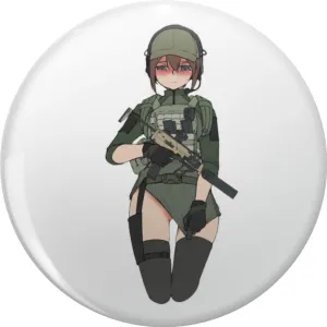 Funny Vintage Shy Military Anime Cute Gun Need More Time Boys Girls Pin Lapel Pin Brooch Steel Pins Badge 0.75"