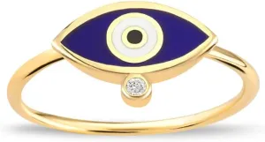Gelin 14k Solid Gold Evil Eye Ring for Women
