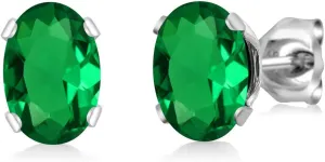 Gem Stone King 7X5MM Oval Gemstone Birthstone Stud Earrings For Women Men | 925 Sterling Silver | Fine Jewelry Gifts for Her Mom Women Wife