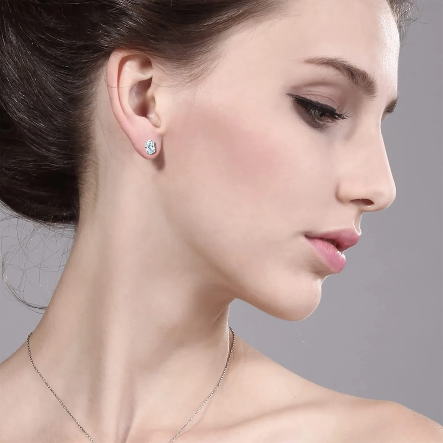 Gem Stone King 7X5MM Oval Gemstone Birthstone Stud Earrings For Women Men | 925 Sterling Silver | Fine Jewelry Gifts for Her Mom Women Wife