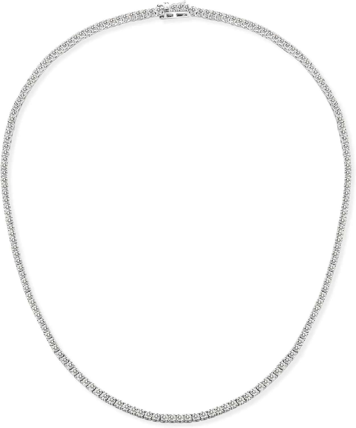 Gemsme 18K White/Yellow Gold Plated 2.0mm Round Cubic Zirconia Classic Tennis Necklace For Women (16-22 Inch)