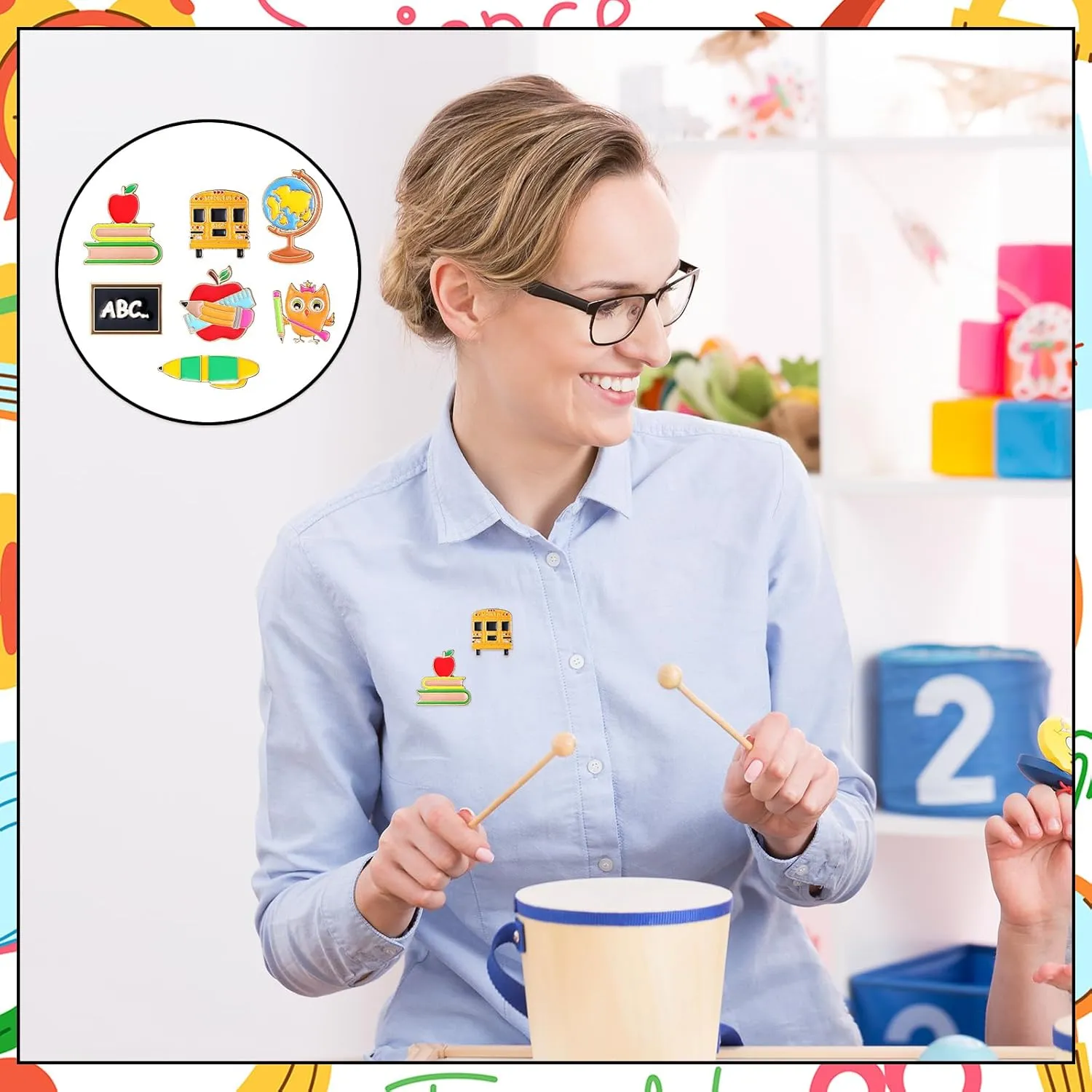 Giegxin 40 Pcs Back to School Pins Bulk for Students Teachers Pins Back to School Gifts for Students Cute Brooches Lapel Pins Brooch Pins for Clothes Bags Accessories Gifts