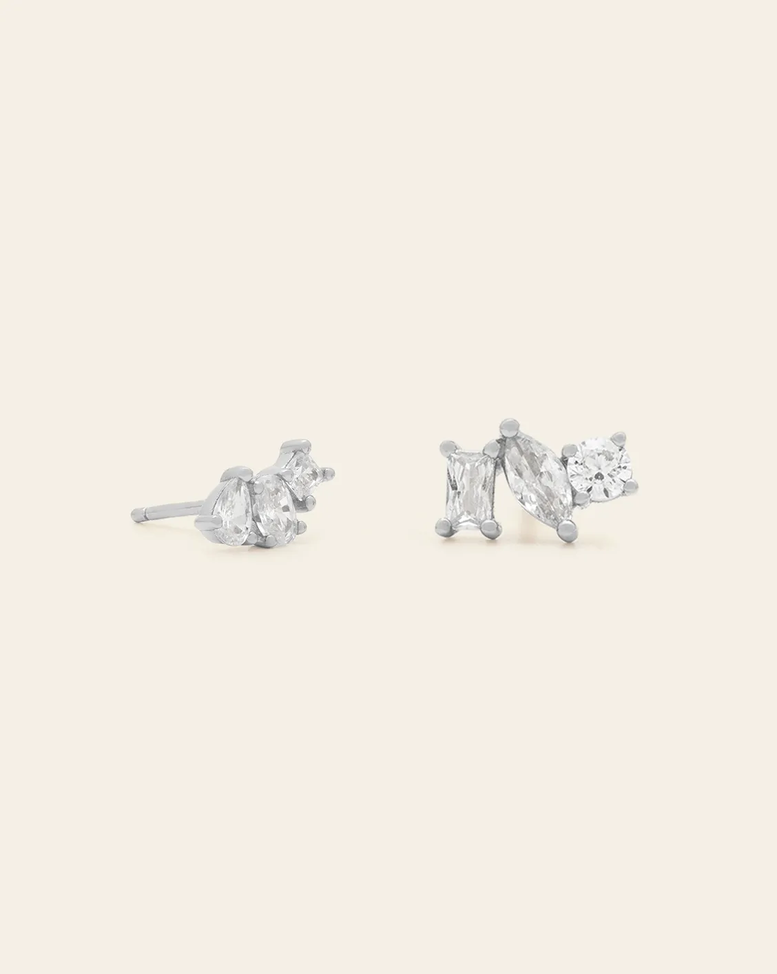 Gigi Asymmetrical Studs - Sterling Silver