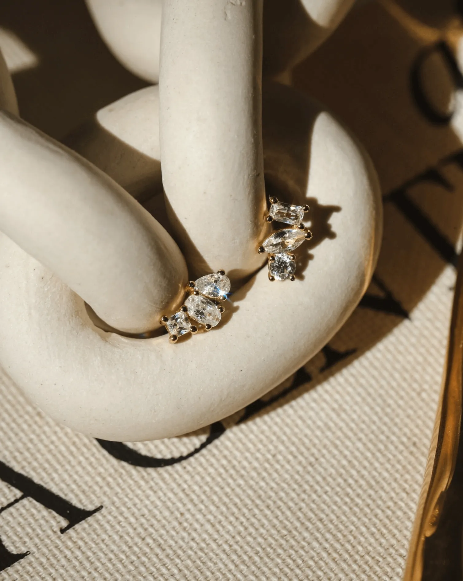 Gigi Asymmetrical Studs - Sterling Silver