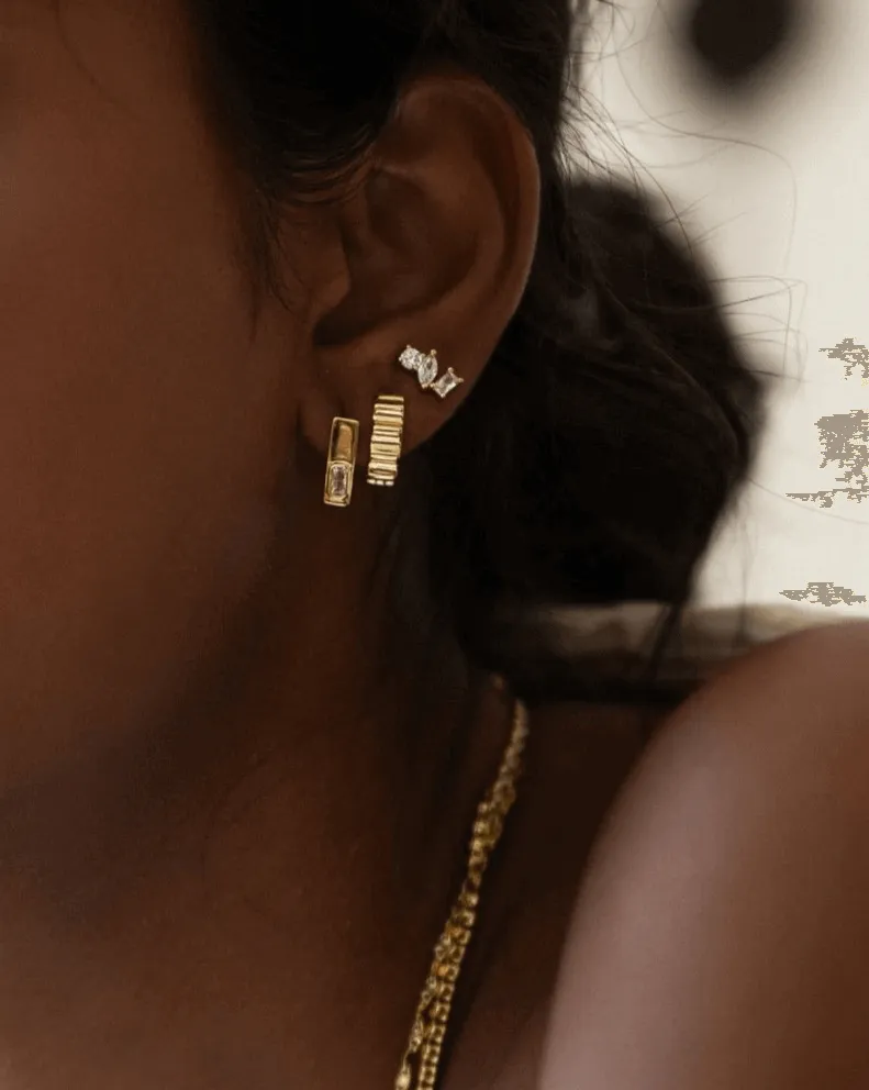Gigi Asymmetrical Studs - Sterling Silver
