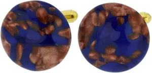 Glass Of Venice Murano Glass Venetian Sparkles Cufflinks - Navy Blue