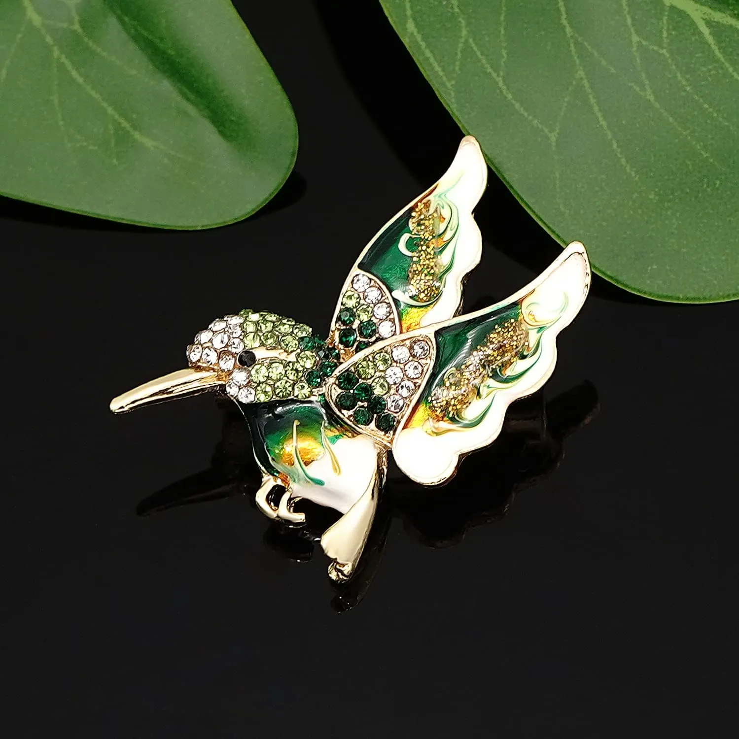 Gleamart Crystal Bird Brooch Pin Rhinestone Animal Clothing Corsage for Women